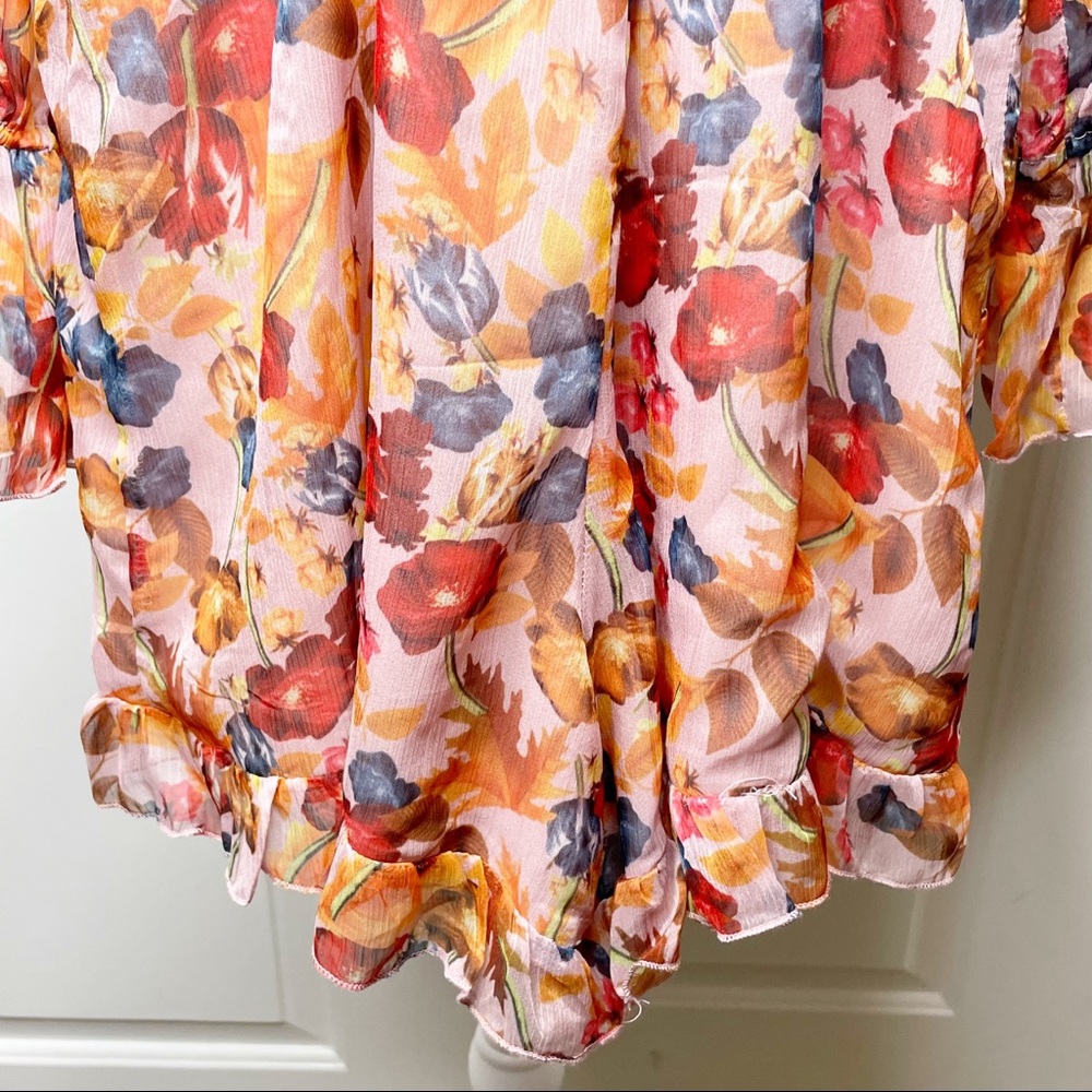 Few Moda Ruffle Cold Shoulder Floral Romper (S) - Picture 7 of 11